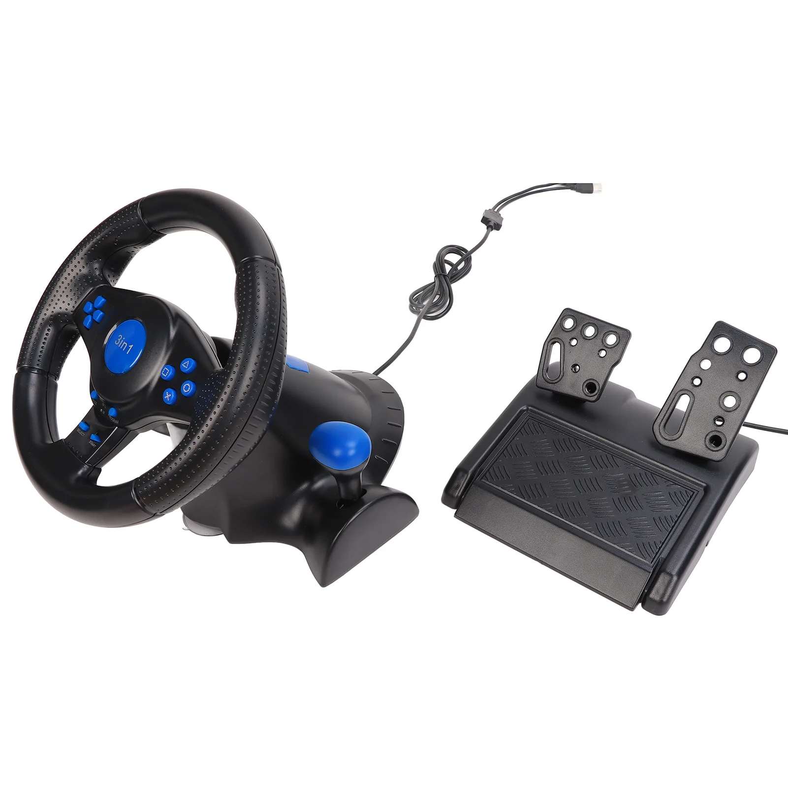 Racing Wheel PC Gaming Racing Wheel 2 Axes 180 Degree Rotation Supports Vibration Multifunctional for PS2 - Image 2