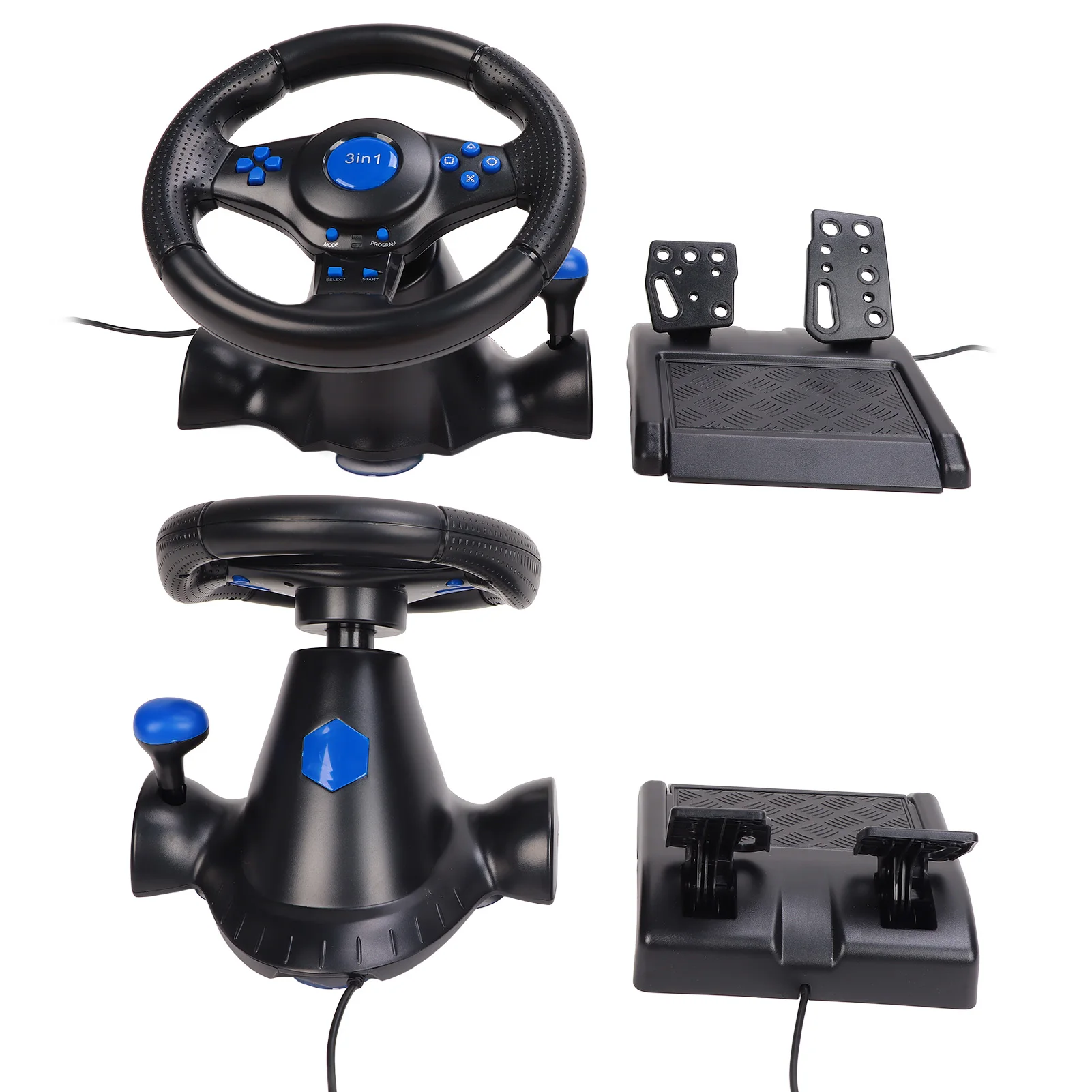 Racing Wheel PC Gaming Racing Wheel 2 Axes 180 Degree Rotation Supports Vibration Multifunctional for PS2 - Image 5