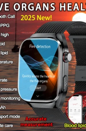 New Micro Physical Examination Five Organ Health Smartwatch Blood Pressure Uric Acid Body Fat Watches Bluetooth Call Smart Watch