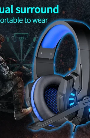 A7 Gaming Headset Deep Bass Stereo Wired Headphone Glowing Earphone with Mic for PS5 PS4 XBOX Laptop Computer Gamer Esports