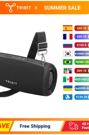 80W Portable Bluetooth Speaker Built-in Powerbank, APP Control, IP67 Waterproof for Outdoor, Camping, Party